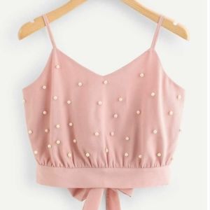 Pink pearl crop top